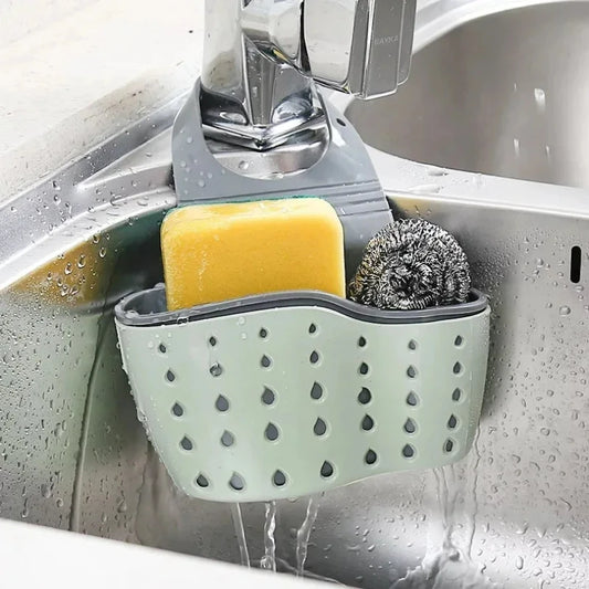Adjustable Hanging Sink Caddy – Drain Basket for Soap &amp; Sponge Storage