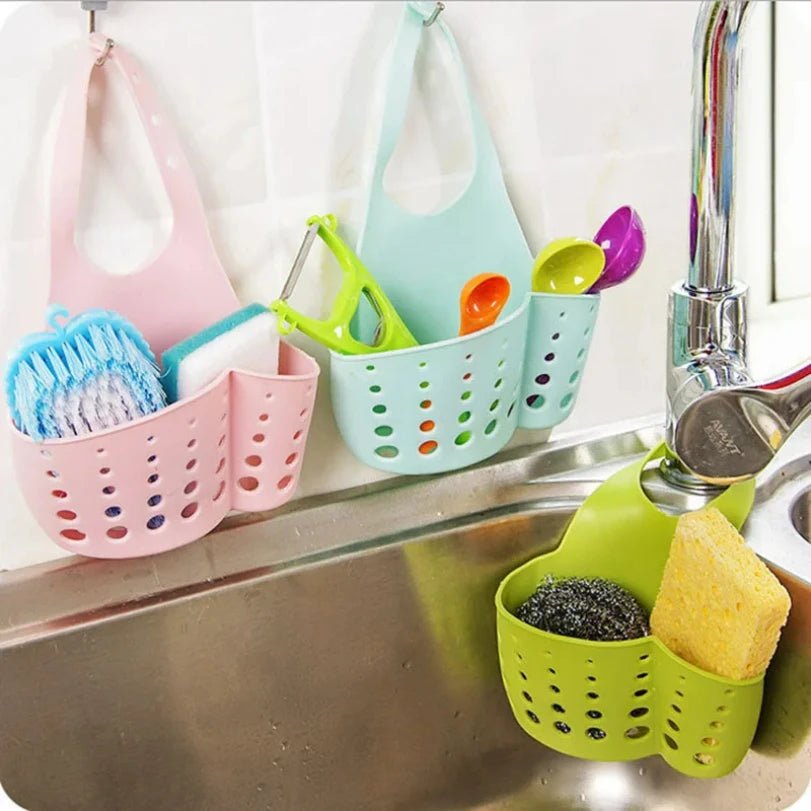 Adjustable Hanging Sink Caddy – Drain Basket for Soap & Sponge Storage
