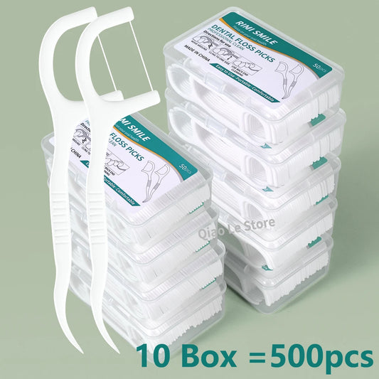 Portable Dental Floss Sticks – 50 Pcs Disposable Floss Picks | Oral Care