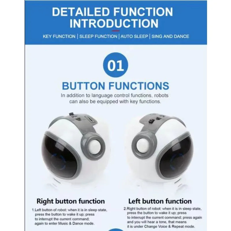 Smart Voice Control Mini Robot for Kids – Pocket-Sized AI Educational Toy