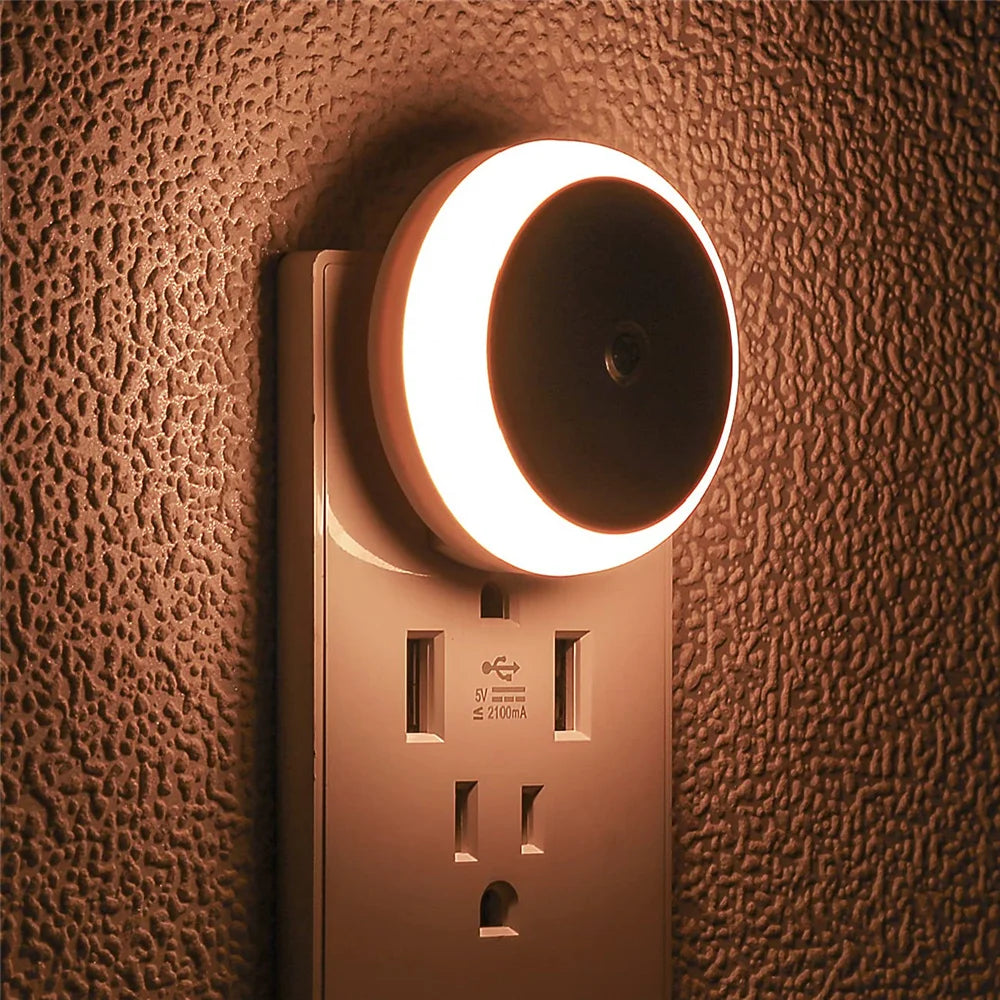 LED Night Light with Dusk-to-Dawn Sensor – Automatic Dimming | Socket Night Light for Bathroom, Hallway &amp; Bedroom