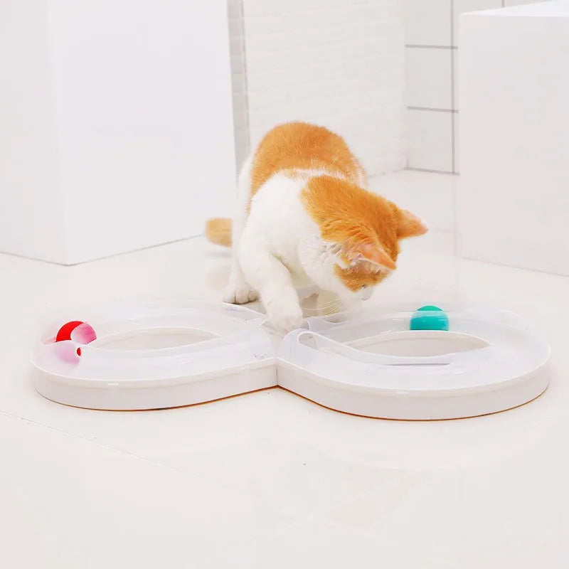 Cat Turntable Track Ball Toy – Interactive Spinning Toy for Boredom Relief & Exercise