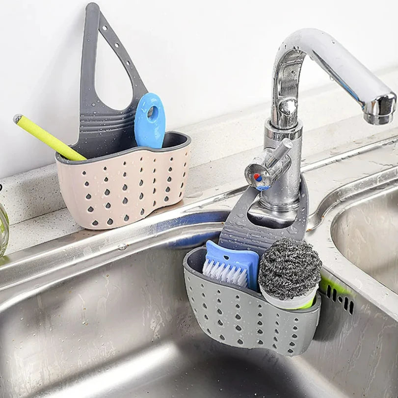 Adjustable Hanging Sink Caddy – Drain Basket for Soap &amp; Sponge Storage