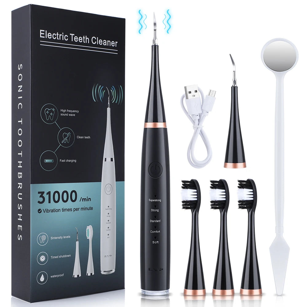 Electric Ultrasonic Dental Scaler – Tooth Cleaner for Tartar & Plaque Removal | USB Rechargeable