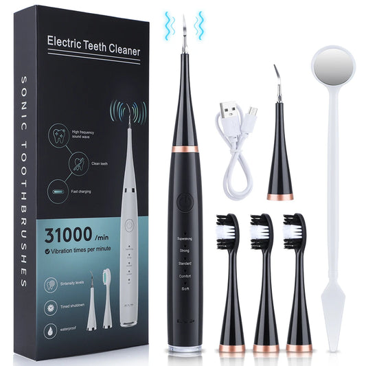 Electric Ultrasonic Dental Scaler – Tooth Cleaner for Tartar &amp; Plaque Removal | USB Rechargeable