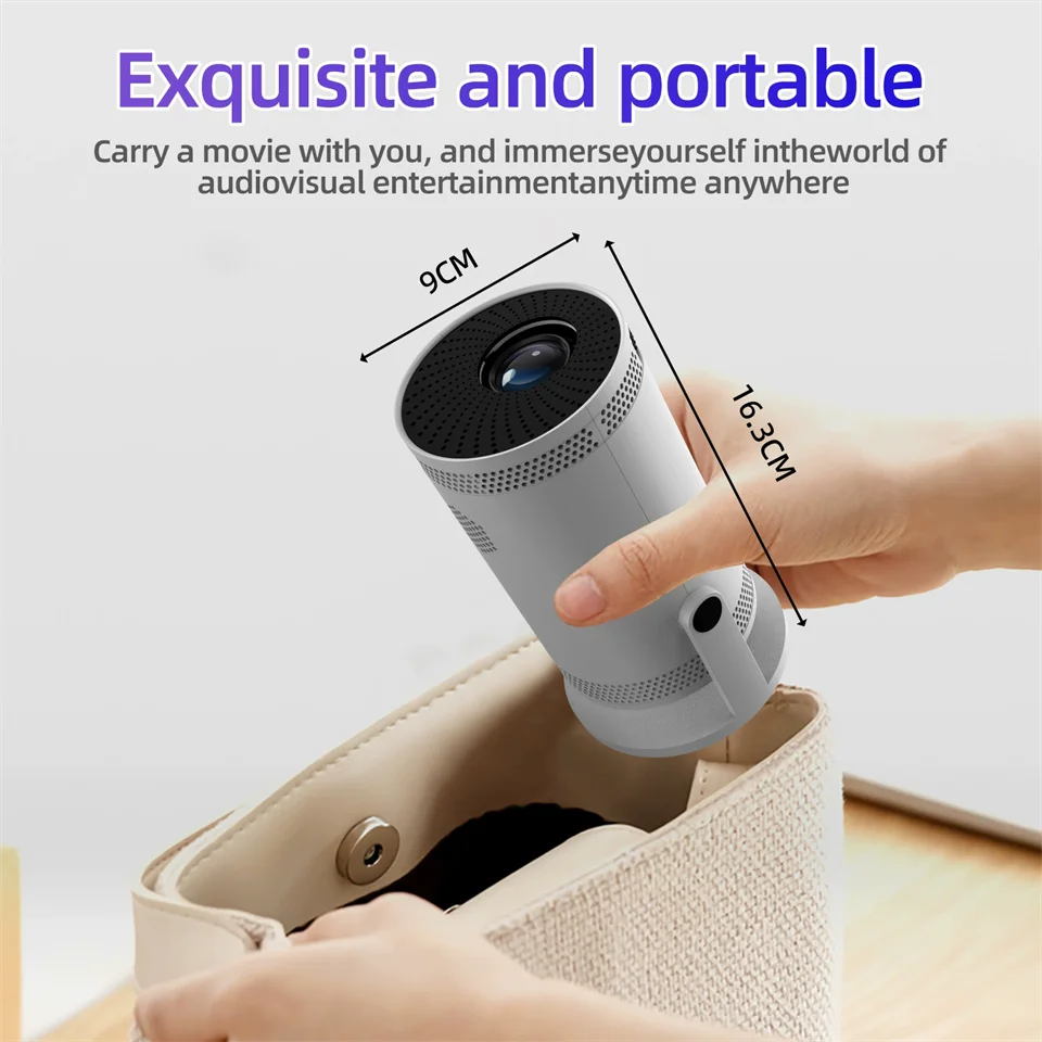 Portable Android 11 Projector – 260 ANSI Home Theater Projector | HD 720P with 4K Support, Bluetooth 5.0 &amp; Built-in Speaker