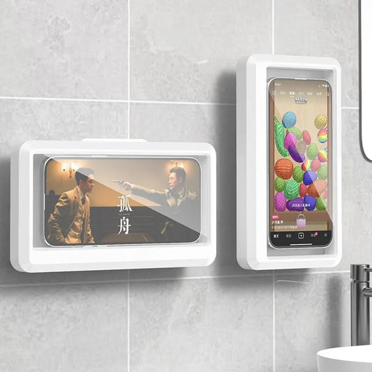 Waterproof Bathroom Phone Holder – Wall-Mounted Touch Screen Case for Shower