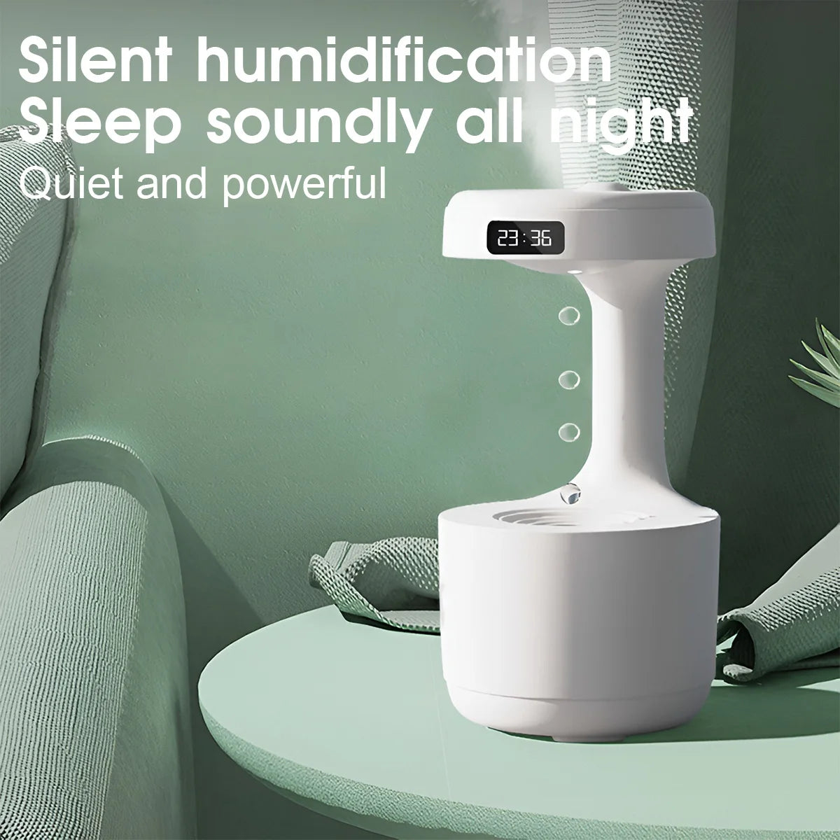 Anti-Gravity Humidifier 600ML – Desktop Water Droplet Backflow Aromatherapy Diffuser with LED Light
