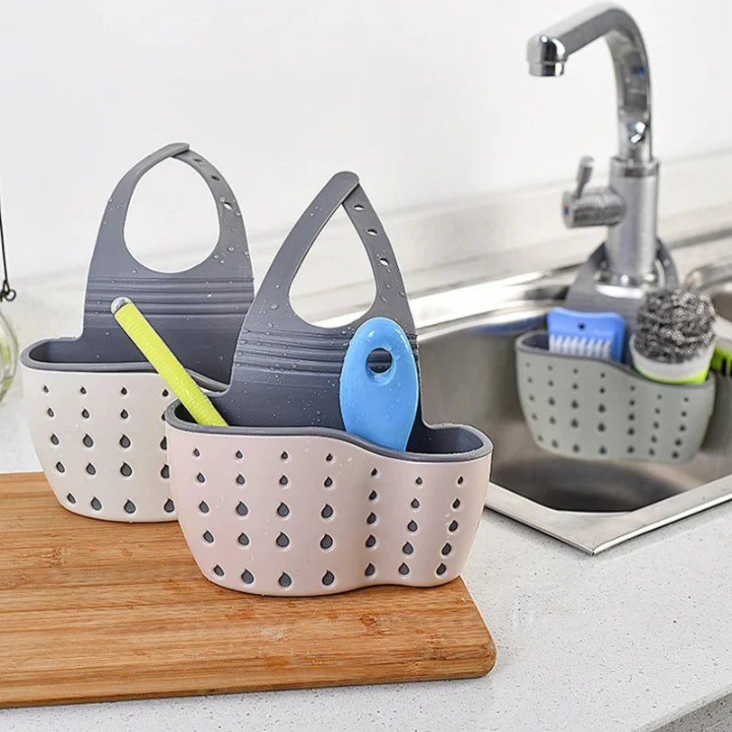 Adjustable Hanging Sink Caddy – Drain Basket for Soap &amp; Sponge Storage