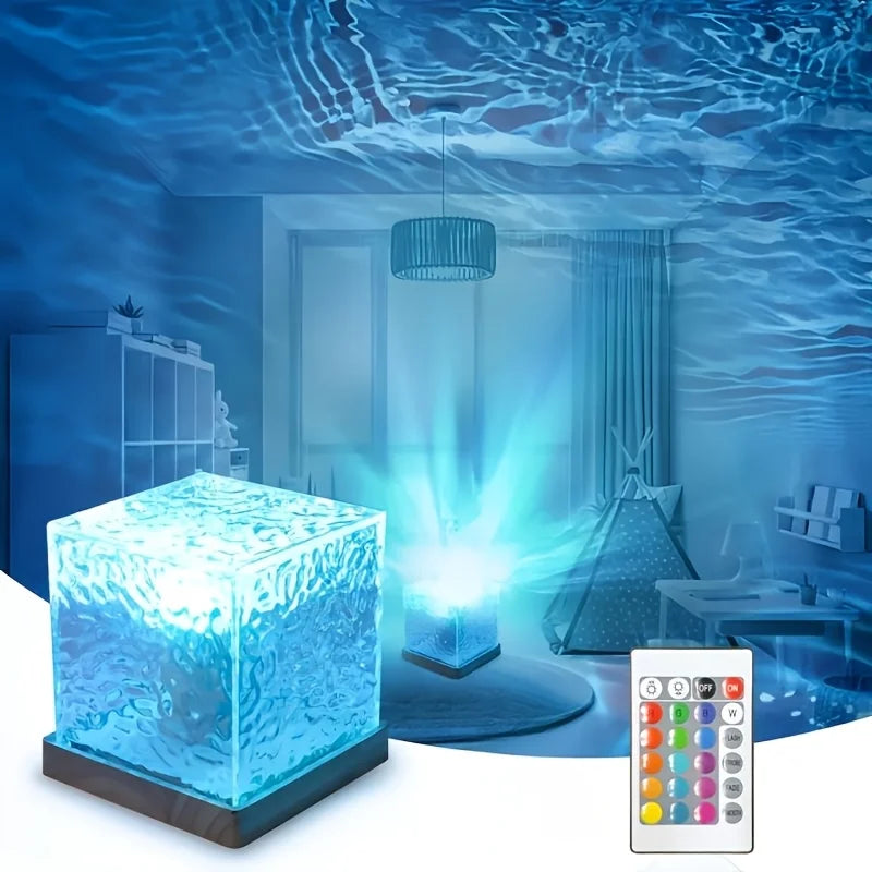 Aurora Ocean Wave LED Projector – 16 Colors Night Light with Remote Control | Ambient Lighting