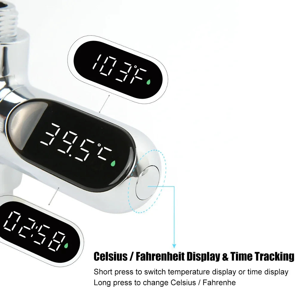 LED Digital Shower Temperature Display – Real-Time Water Thermometer for Bathroom Safety