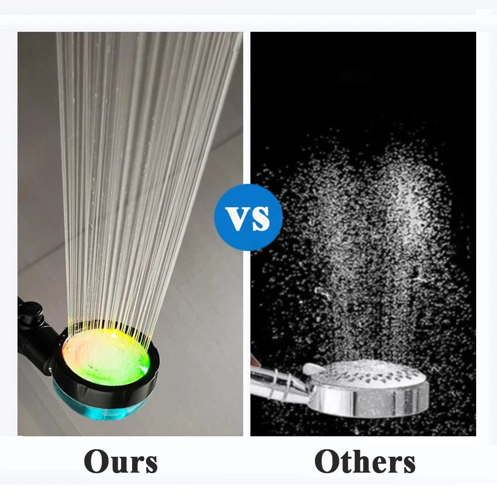 LED Digital Temperature Display Shower Head – Colorful High-Pressure Rainfall Shower