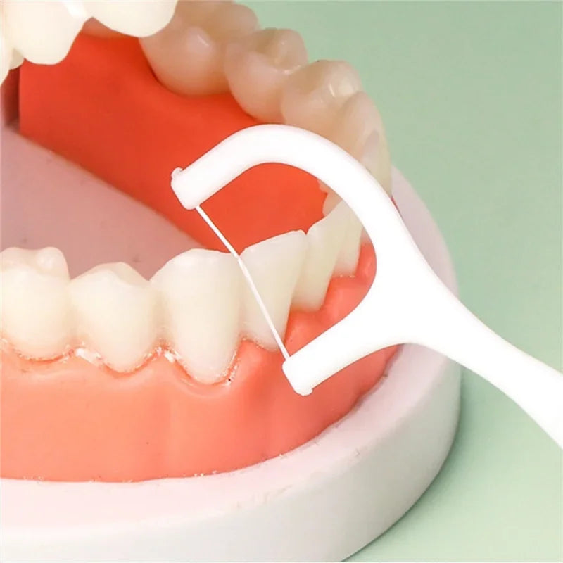 Portable Dental Floss Sticks – 50 Pcs Disposable Floss Picks | Oral Care