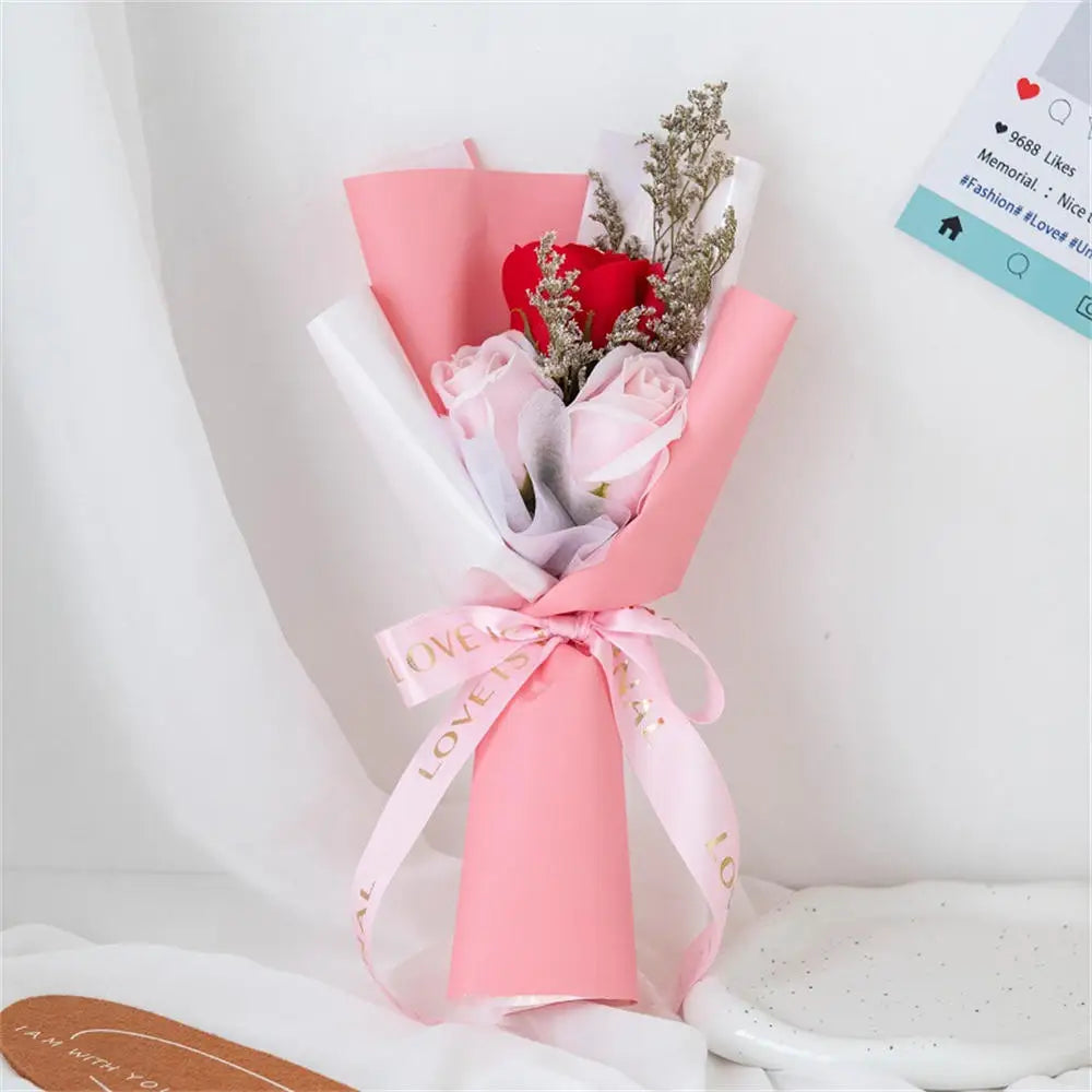 Rose Soap Flower Bouquet (3/6/9 Heads) – Valentine's Day Gift & Decor