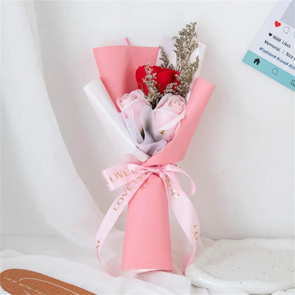 Rose Soap Flower Bouquet (3/6/9 Heads) – Valentine's Day Gift & Decor