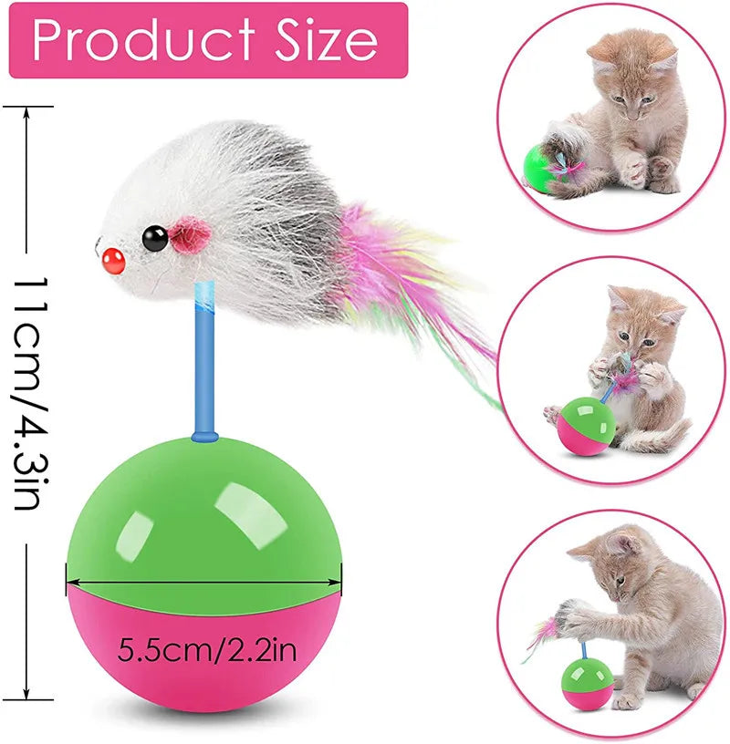 Interactive Cat Toy Set – Mouse Tumbler & Teaser Toys for Cats & Dogs