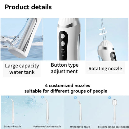 Wireless Electric Water Flosser – Deep Cleaning &amp; Healthy Gums (IP65)