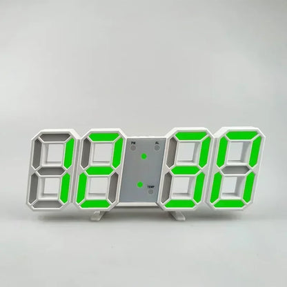 Digital LED Wall Clock – Modern Alarm Clock with Calendar &amp; Brightness Adjustment | 24×9 cm