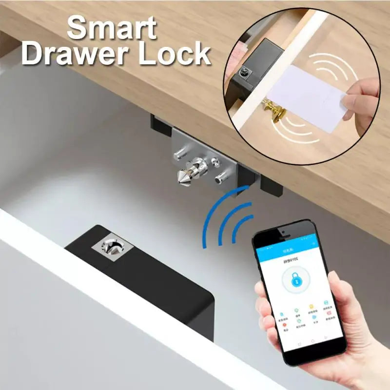 Smart Drawer Lock - Electronic Cabinet Lock with IC Card & TTlock App Control for Hidden Security