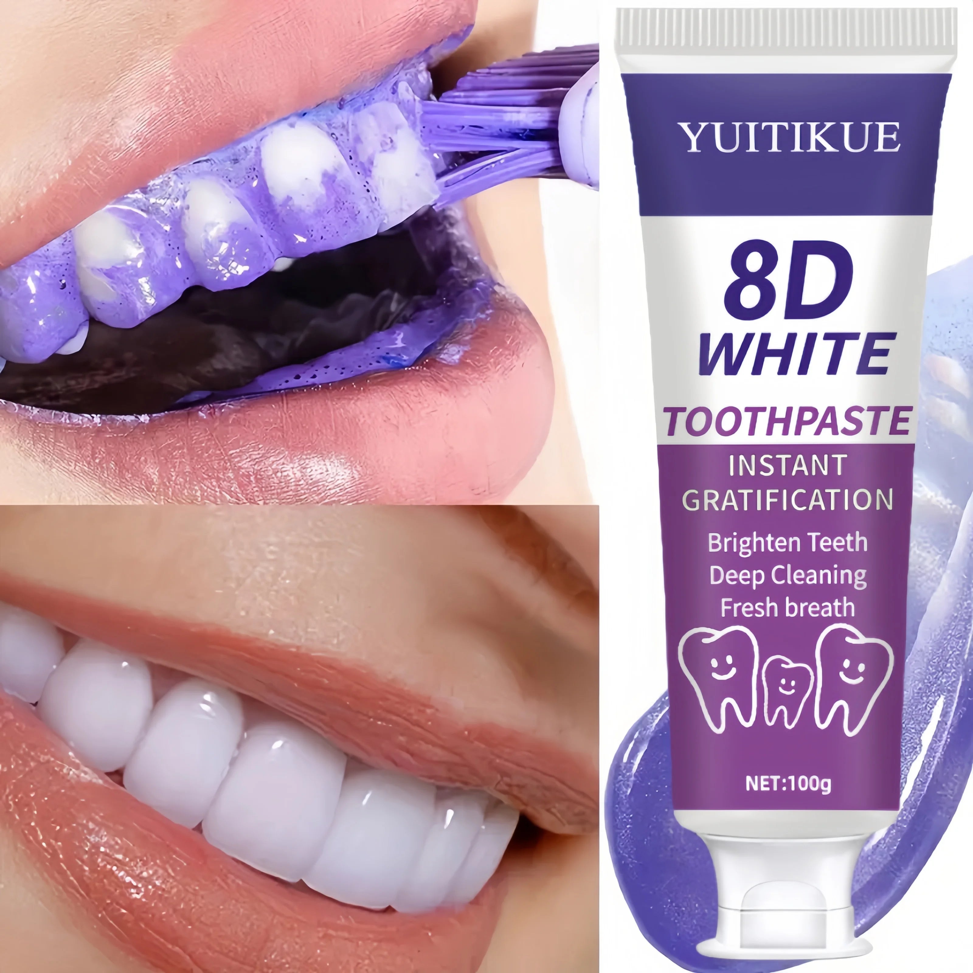 Purple Toothpaste for White Teeth – Deep Cleaning & Fresh | 100g Teeth Whitening