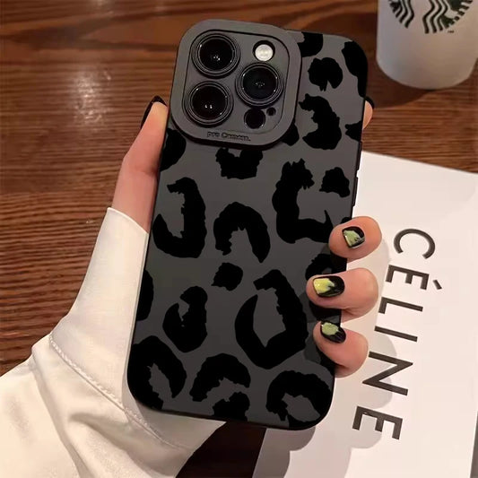 Leopard Camera Lens Protector Phone Case – Stylish Cover for iPhone 17, 16, 15, 14, 13