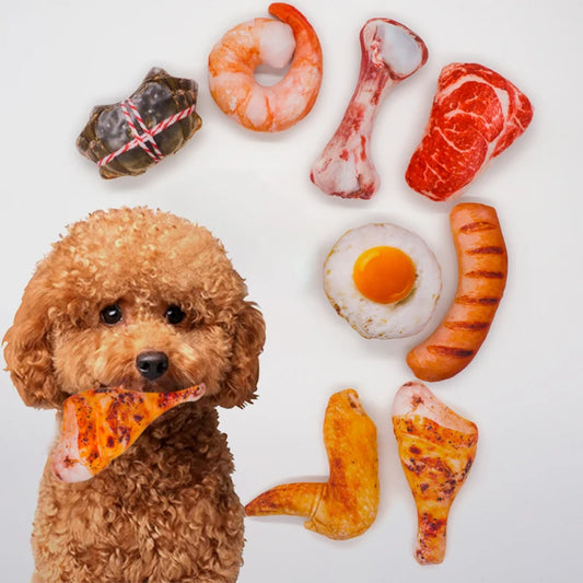 Funny Squeaky Dog Toys – Bite-Resistant Food-Shaped Toys for Small &amp; Medium Dogs