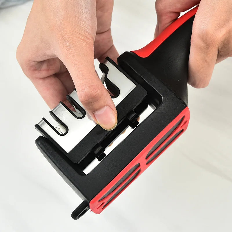 4-Stage Knife Sharpener – Multi-Functional Handheld Sharpening Tool for Kitchen Knives