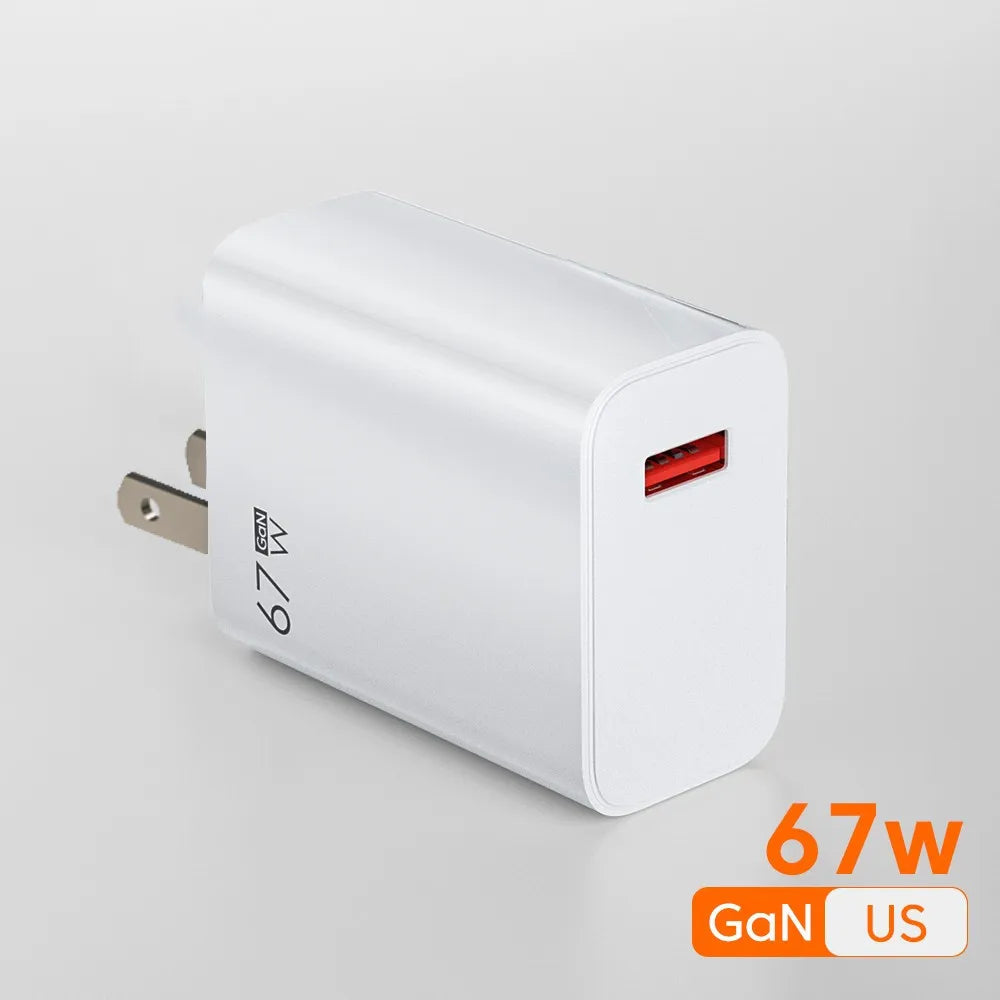 GaN Fast Charger – USB Quick Charge 3.0 with Type-C Cable for Xiaomi