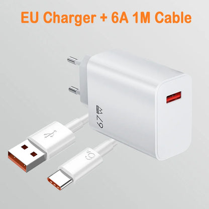 GaN Fast Charger – USB Quick Charge 3.0 with Type-C Cable for Xiaomi