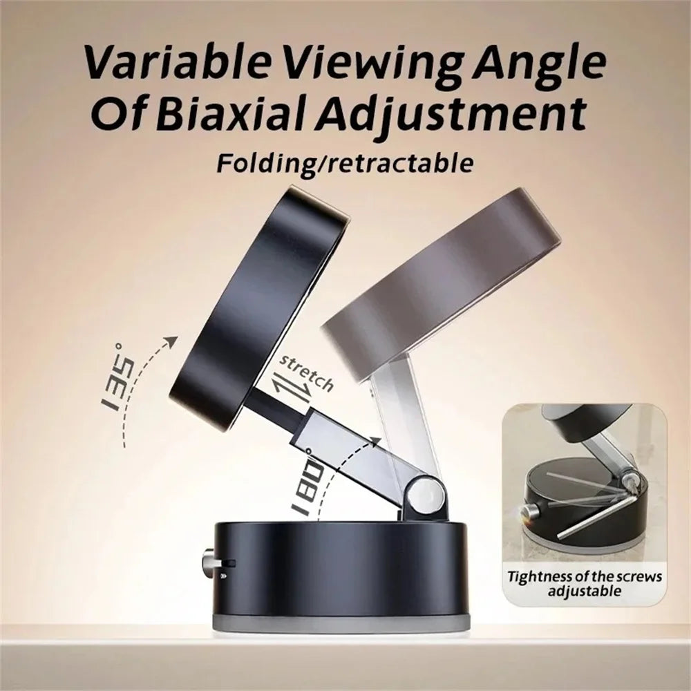 Foldable Magnetic Car Phone Holder – 360° Rotating Dashboard Mount with Vacuum Suction