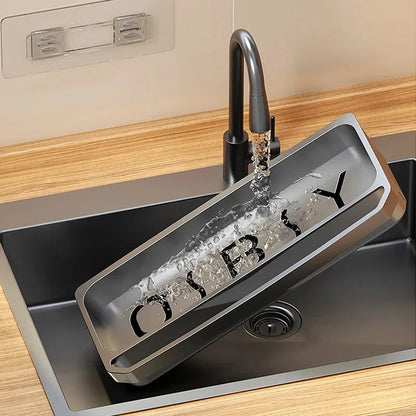 Self-Draining Kitchen Sink Organizer – Faucet Caddy for Sponge &amp; Soap Storage