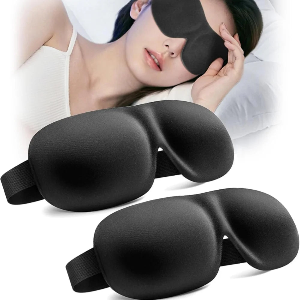 3D Sleep Mask with Memory Foam – Contoured Eye Mask for Complete Light Blocking