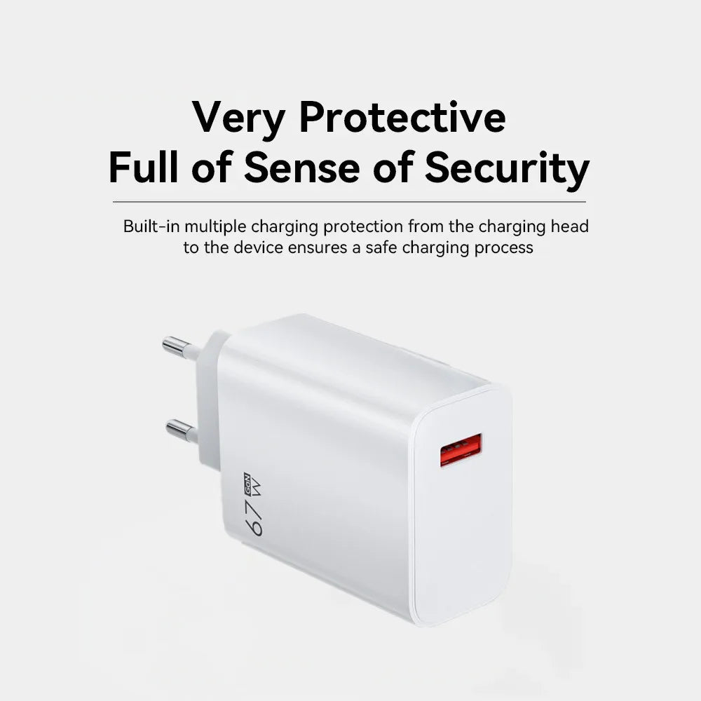 GaN Fast Charger – USB Quick Charge 3.0 with Type-C Cable for Xiaomi