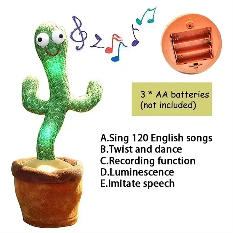Dancing & Talking Cactus Plush Toy – Interactive Electronic Toy with 120 Songs | Fun & Educational Gift for Kids