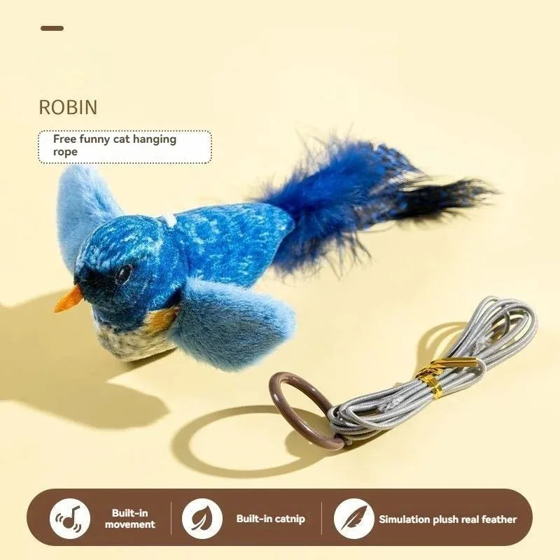 Interactive Cat Toy with Realistic Bird Sounds – Plush Catnip Toy for Indoor Cats