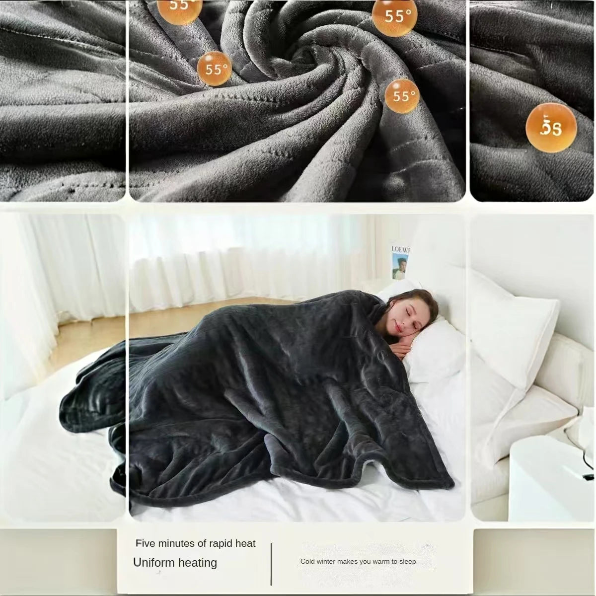 Smart Heating Blanket - Washable Electric Warming Throw