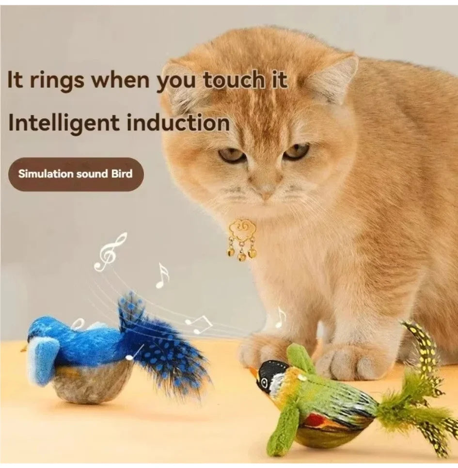 Interactive Cat Toy with Realistic Bird Sounds – Plush Catnip Toy for Indoor Cats