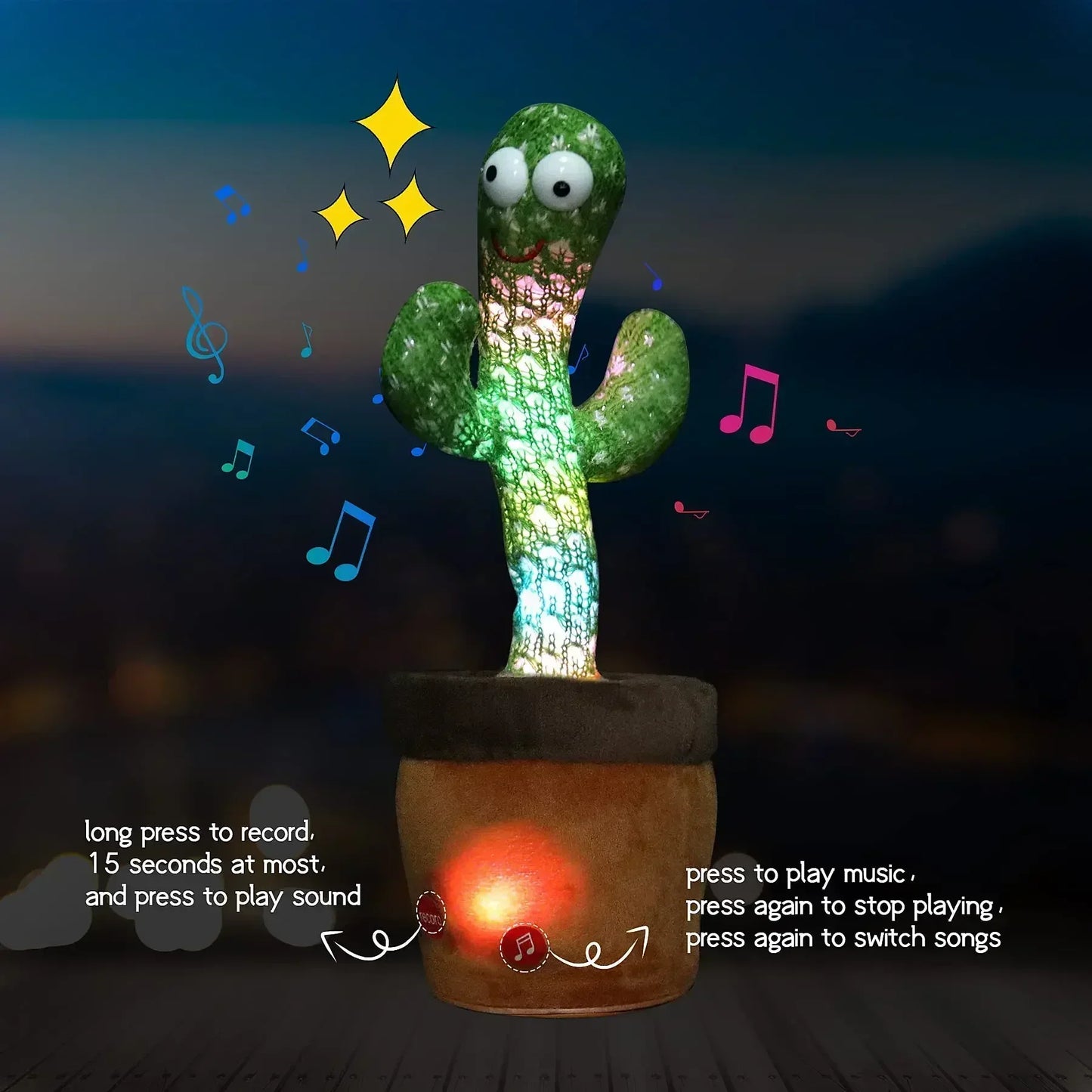 Dancing &amp; Talking Cactus Plush Toy – Interactive Electronic Toy with 120 Songs | Fun &amp; Educational Gift for Kids