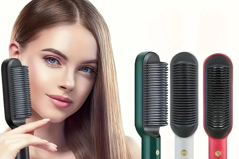 2-in-1 Style Comb &amp; Curling Iron – Shiny Hair in One Movement