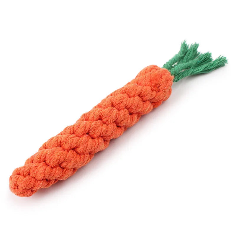 Carrot-Shaped Dog Chew Toy – Bite-Resistant Cotton Rope for Dental Cleaning &amp; Play