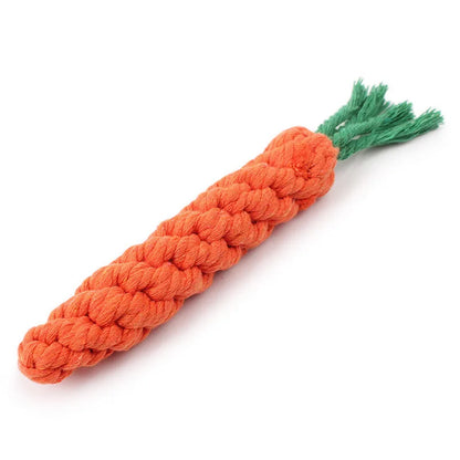 Carrot-Shaped Dog Chew Toy – Bite-Resistant Cotton Rope for Dental Cleaning &amp; Play