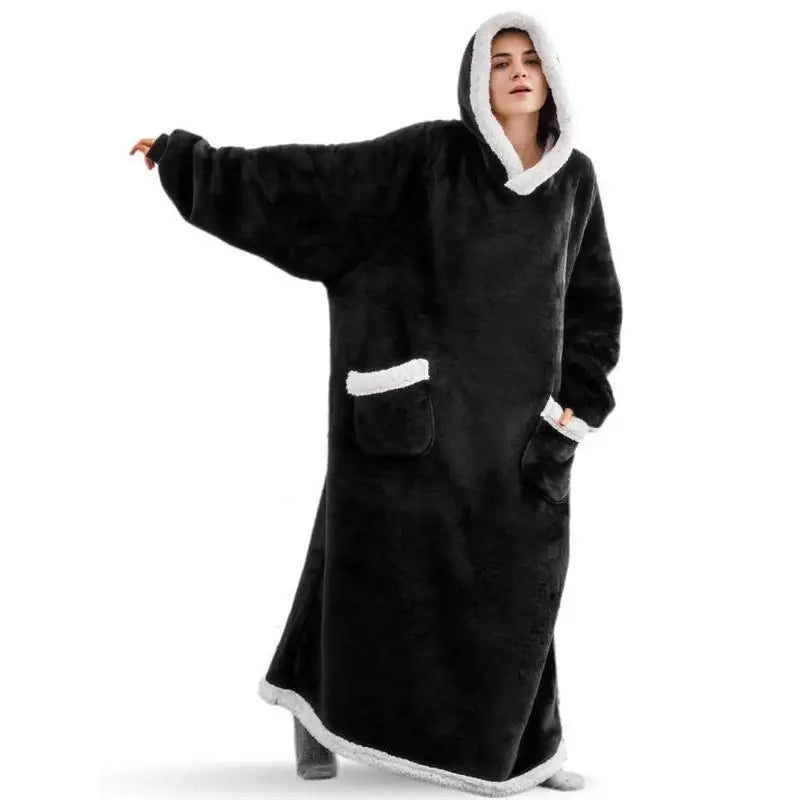 Hooded Wearable Blanket - Soft Flannel Loungewear