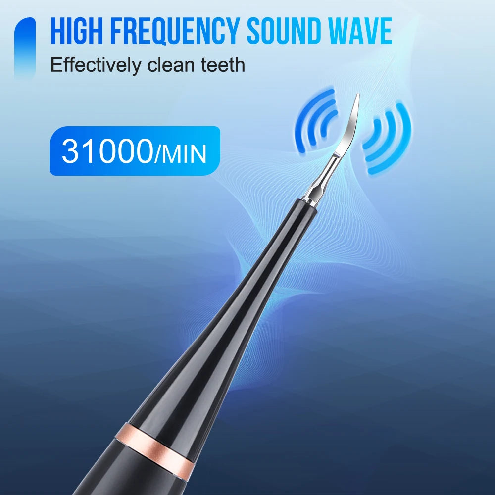 Electric Ultrasonic Dental Scaler – Tooth Cleaner for Tartar &amp; Plaque Removal | USB Rechargeable