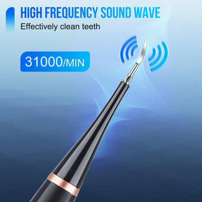 Electric Ultrasonic Dental Scaler – Tooth Cleaner for Tartar &amp; Plaque Removal | USB Rechargeable