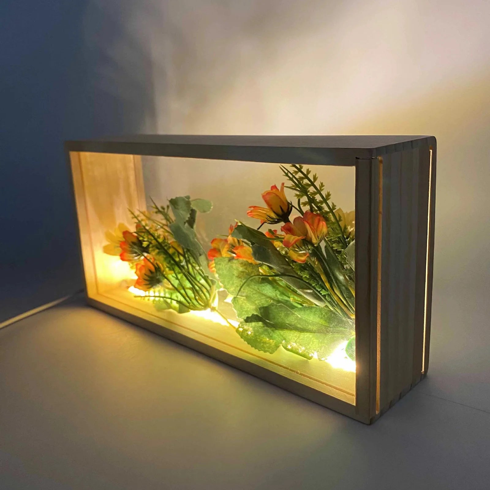 LED Photo Frame with Lighting – Wooden Decorative Frame with Ambient Lighting | 26×13 cm