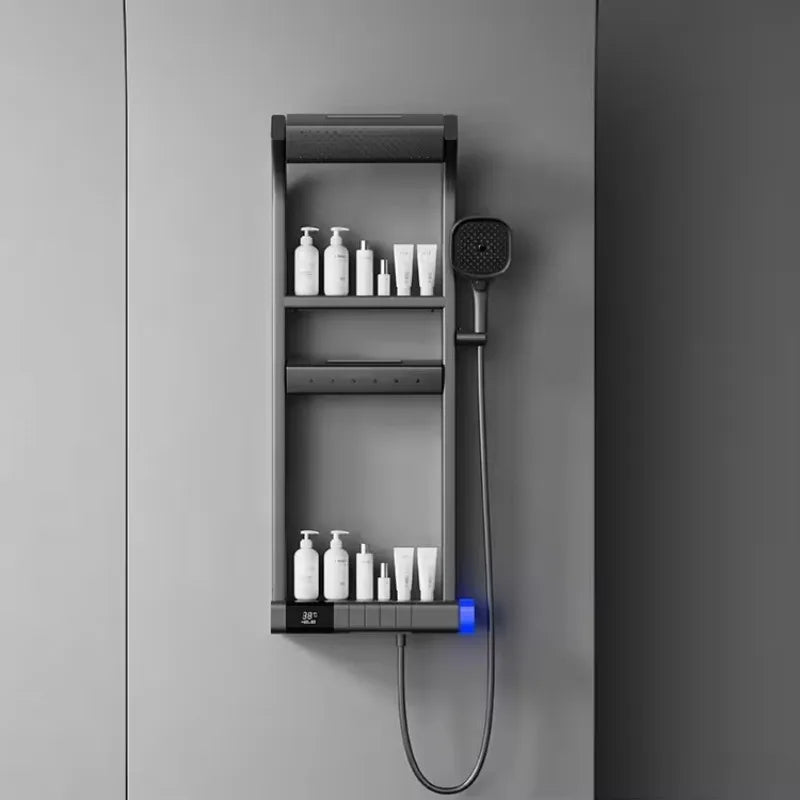 360° Thermostatic Shower Panel – LED Digital Display with Piano Keys &amp; Multiple Spray Patterns