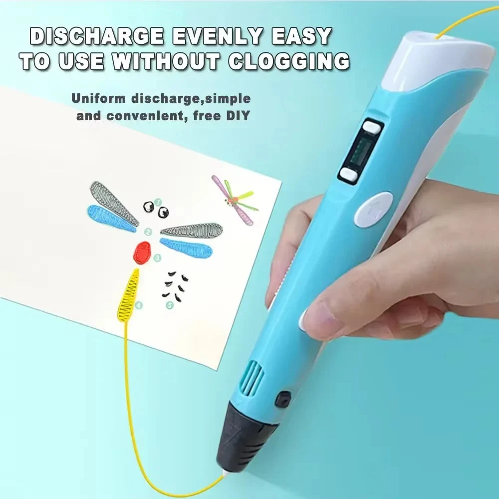 Electronic 3D Pen with 9 Meters of PLA Filament – USB-Powered 3D Printing Pen for Creative Drawing & Crafting
