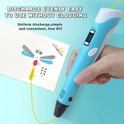 Electronic 3D Pen with 9 Meters of PLA Filament – ​​USB-Powered 3D Printing Pen for Creative Drawing &amp; Crafting