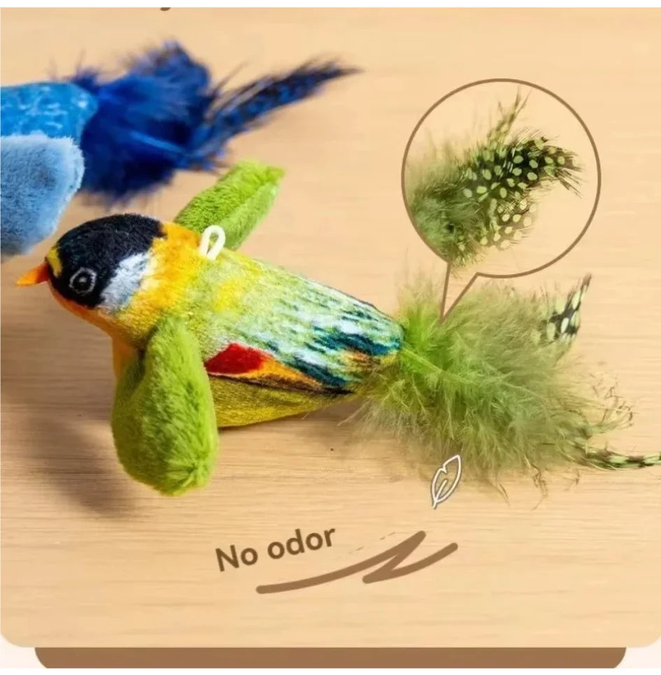 Interactive Cat Toy with Realistic Bird Sounds – Plush Catnip Toy for Indoor Cats