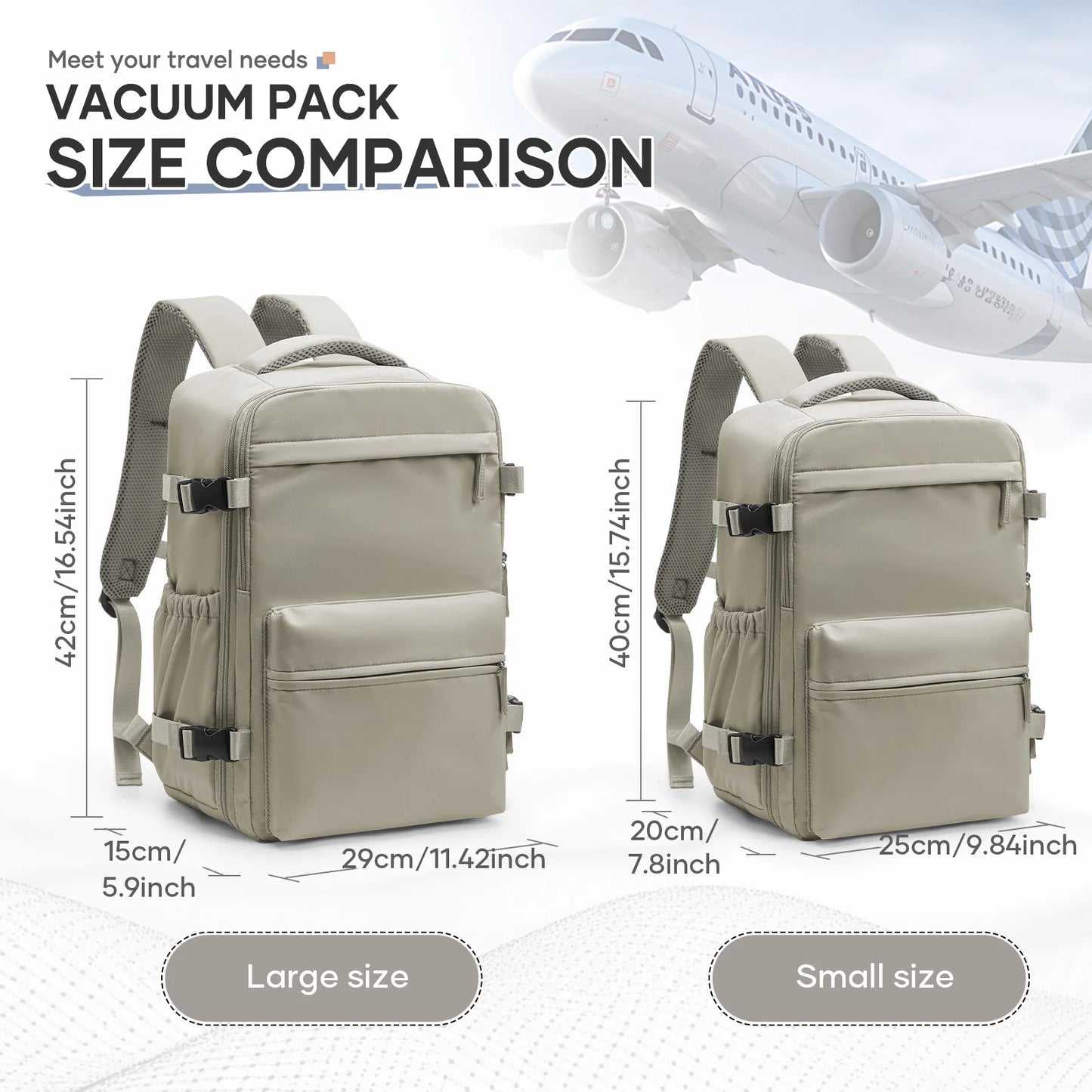 Expandable Travel Backpack with Air Compression – Cabin-Approved Hand Luggage